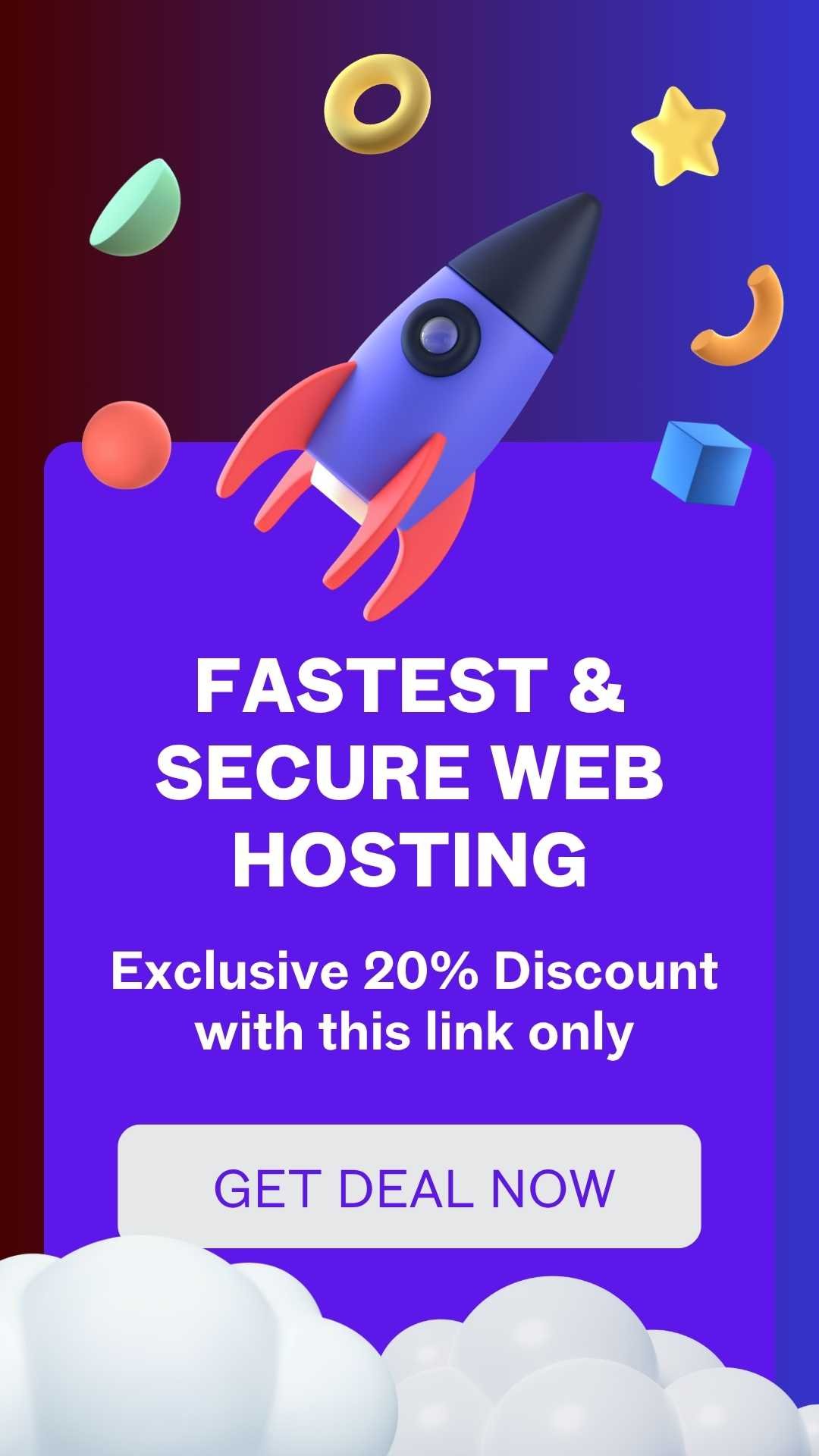 beautiful stunning advertisement about web hosting with 20% discount coupon